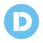 A picture of DataReprotive's logo with a white D letter on a blue circular background.