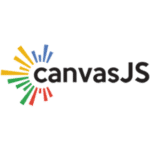 A logo of canvas JS with black text on white background.