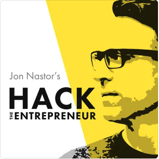 Sketch of the host. Text overlay: Jon Nastor's Hack the entrepreneur